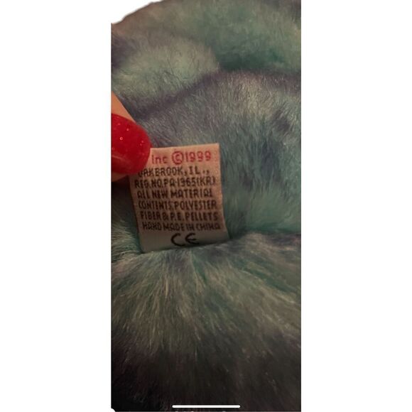 TY Blue Purple Beanie Buddies Classic Bluebeary Bear Stuffed Animal Plush 14" - Picture 9 of 9